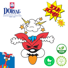 Dorval gummy sour power logo