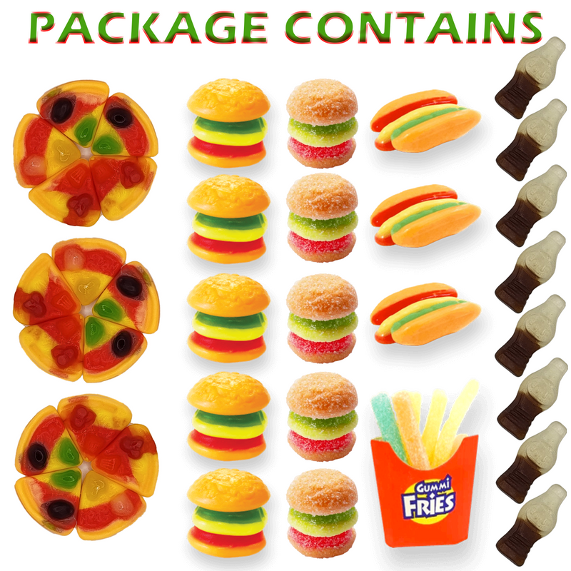 Lunch Party Box Collection Food Shape Gummi Candy Package  Contains