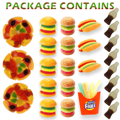 Lunch Party Box Collection Food Shape Gummi Candy Package  Contains