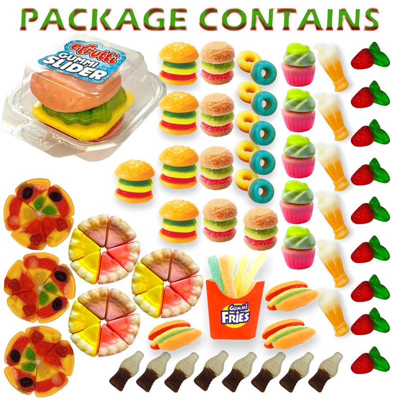 Gift Set Gummy Candy Burgers Pizza Cheesecake Strawberry Donuts